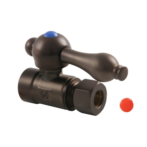 CC43255 1/2" Sweat X 3/8" O.D. Comp Straight Shut-Off Valve, Bronze